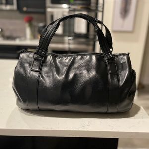 Leather duffle bag